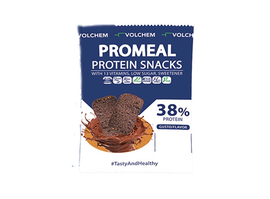 Confezione frollini proteici Promeal Snack Volchem 38g Cacao