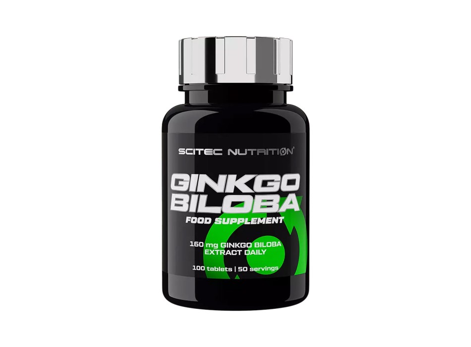 Confezione Ginkgo Biloba Scitec Nutrition supporto cognitivo 100 caps