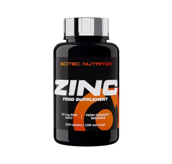 Confezione Zinc Scitec Nutrition zinco glutonato supporto ormonale 100 compresse