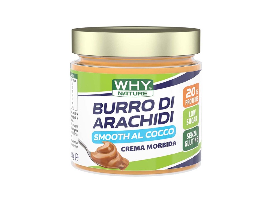 Crema di Arachidi Why Nature burro arachidi 100% naturale 350g Cocco Smooth