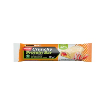 Crunchy Protein Bar NamedSport Barretta Proteica 32% Bianco e Fragola 40g