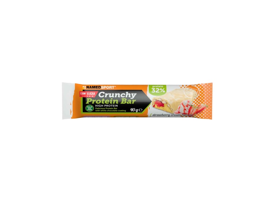 Crunchy Protein Bar NamedSport Barretta Proteica 32% Bianco e Fragola 40g
