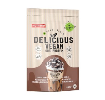 Delicious Vegan Protein Nutrend 450g Proteine Vegetali Cioccolato e Nociciola