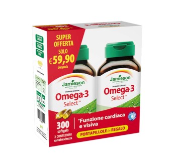 DuoPack Omega-3 Select Jamieson Certificato IFOS 5 Stelle 300 softgel Formato Co