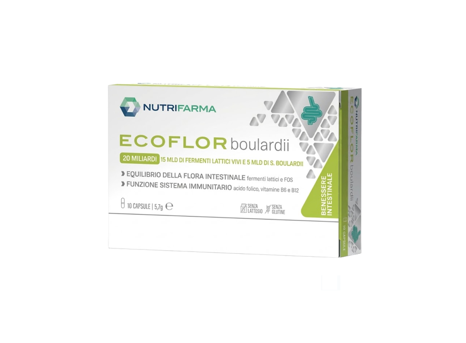Ecoflor Plus Boulardii Nutrifarma probiotici fermenti lattici intestino 10caps