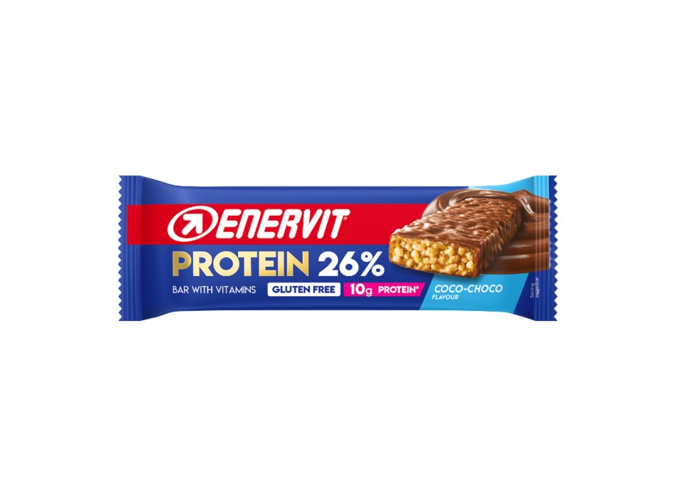 Enervit Protein Bar 26% Barretta Proteica Snack 40g cioccolato e cocco 