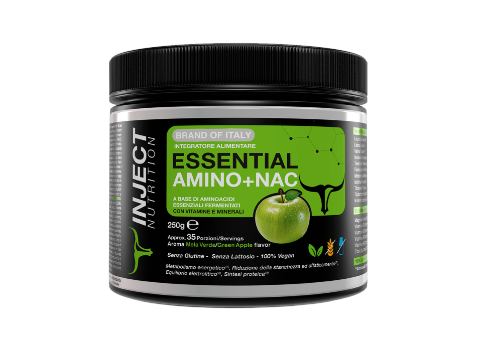 Essential Amino NAC Inject Nutrition amminoacidi essenziali polvere 250g mela 