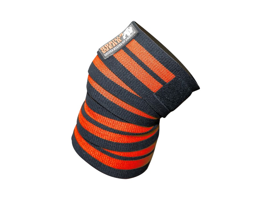 Fasce elastiche per ginocchia Gorilla Wear 250cm con strisce nero e rosso