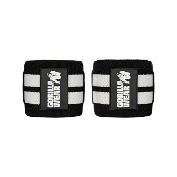 Fasce elastiche per gomiti Gorilla Wear 180cm con logo in gomma nero e bianco