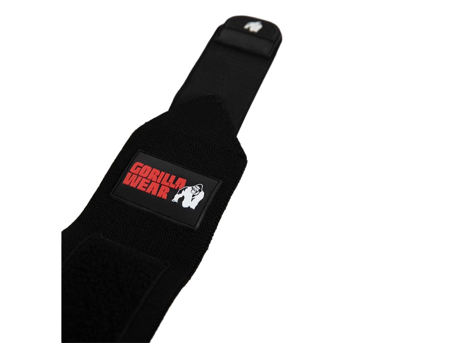 Fasce elastiche per gomiti Gorilla Wear da 120cm chiusura a strappo nero