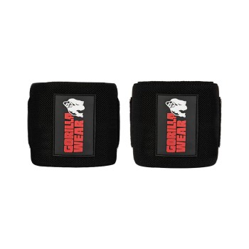 Fasce elastiche per gomiti Gorilla Wear da 120cm chiusura a strappo nero