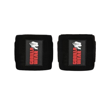 Fasce elastiche per gomiti Gorilla Wear da 120cm chiusura a strappo nero