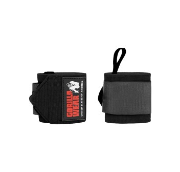 Fasce per polsi professionali Gorilla Wear Pro con cuciture rinforzate nero
