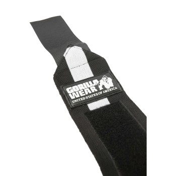 Fasce per polsi Ultra Gorilla Wear asola elastica nero e bianco