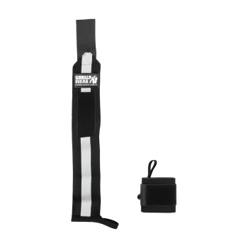 Fasce per polsi Ultra Gorilla Wear asola elastica nero e bianco