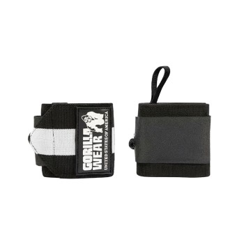 Fasce per polsi Ultra Gorilla Wear asola elastica nero e bianco