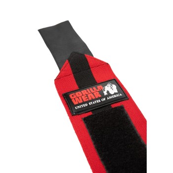 Fasce per polsi Ultra Gorilla Wear asola elastica nero e rosso