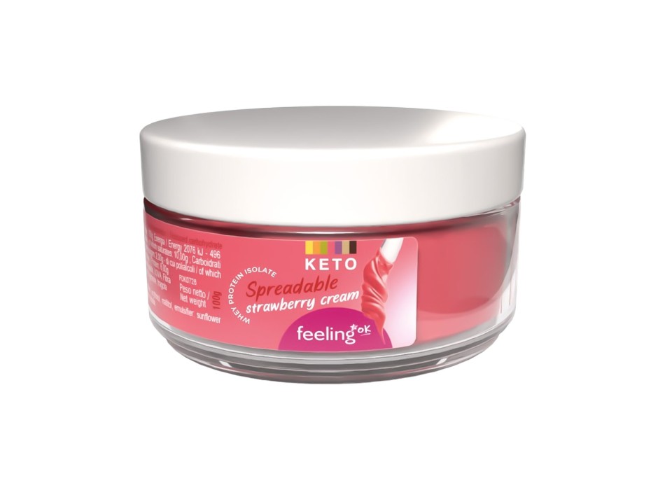 FeelingOK Crema Pasticcera spalmabile proteica senza zuccheri fragola