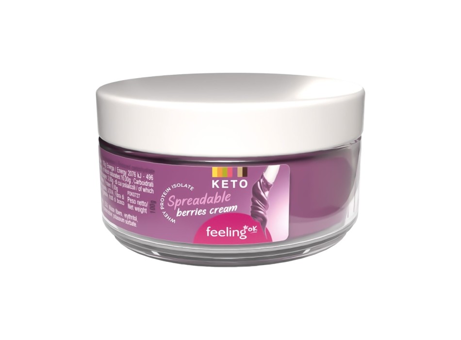 FeelingOK Crema Pasticcera spalmabile proteica senza zuccheri frutti di bosco