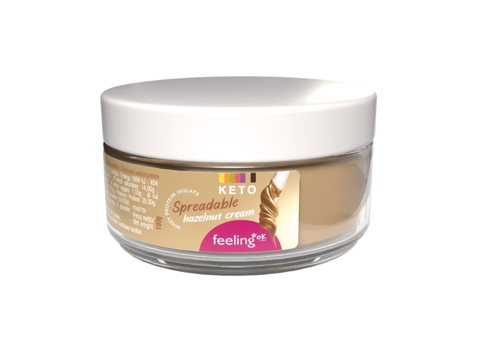 FeelingOK Crema Pasticcera spalmabile proteica senza zuccheri nocciola