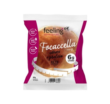 FeelingOK Focaccella alle Olive START snack proteico soffice con olive a ridotto