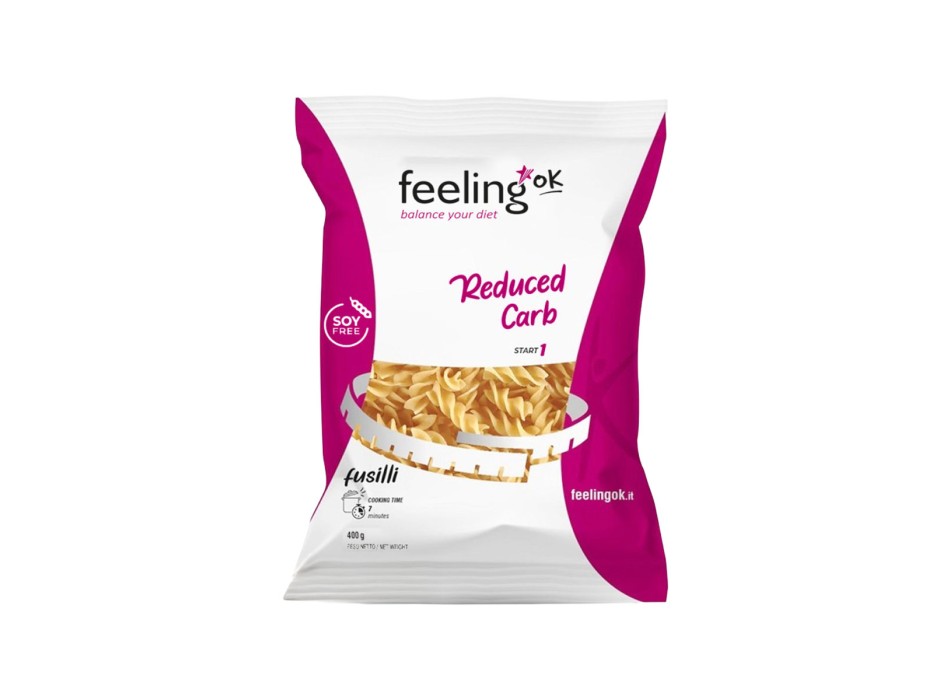 FeelingOK Fusilli START formato 500g pasta proteica a spirale a basso contenuto 