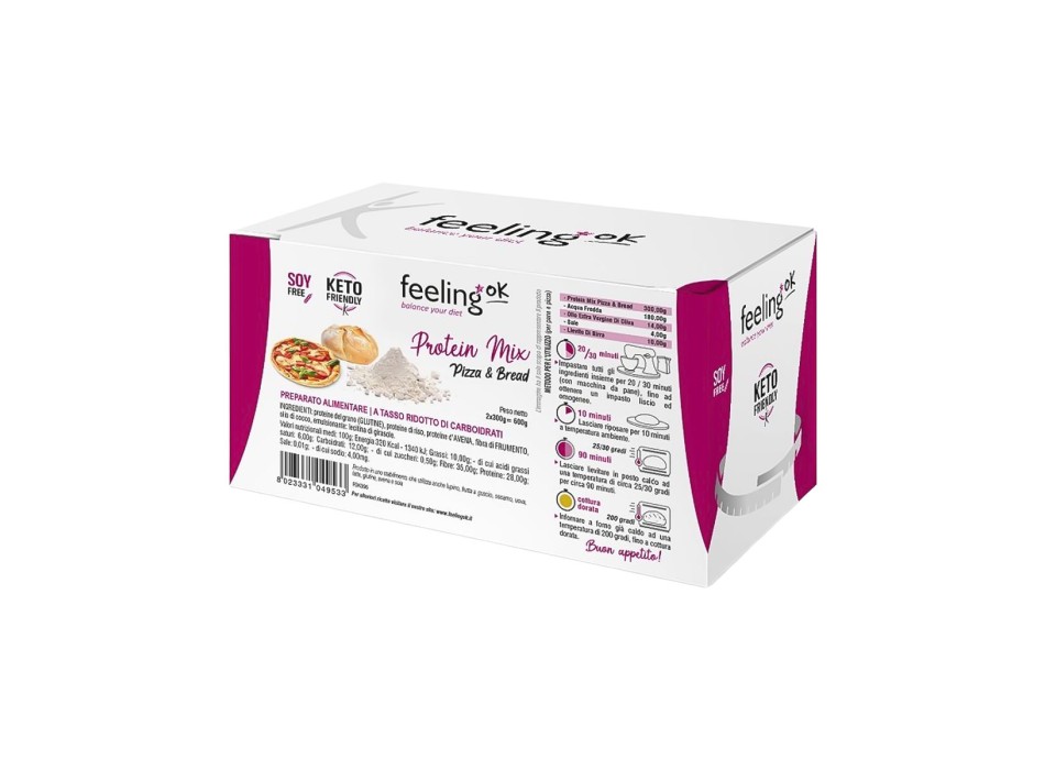 FeelingOK Impasto Proteico START base pronta per pizza e focaccia a ridotto cont