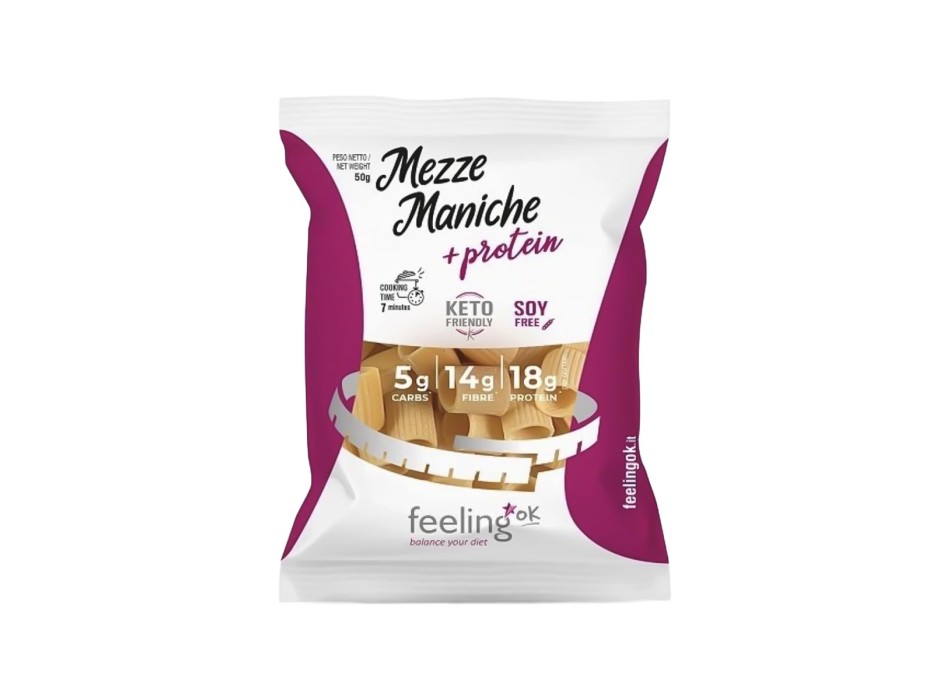 FeelingOK Mezze Maniche linea START pasta corta proteica a ridotto contenuto di 