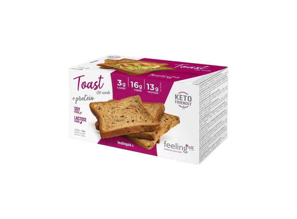 FeelingOK Toast Protein START fette tostate proteiche e croccanti semi oleosi