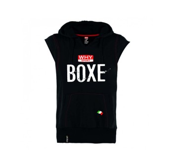 Felpa sportiva con cappuccio WHYsport Boxe abbigliamento sportivo nero con logo