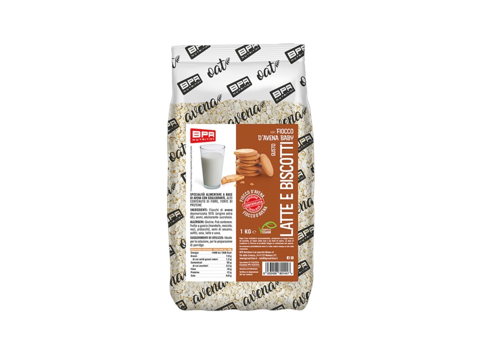 Fiocco d'Avena 1kg BPR Nutrition | Fiocchi d'Avena 1Kg Latte e Biscotti