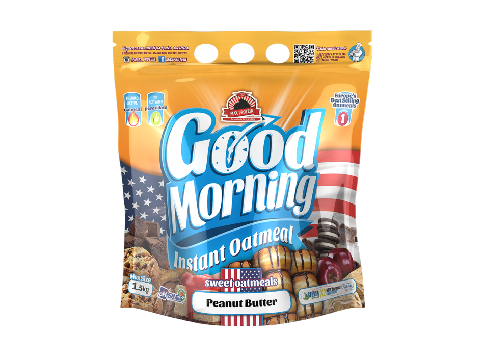 Good Morning Max Protein farina avena istantanea 1,5kg burro d'arachdi 