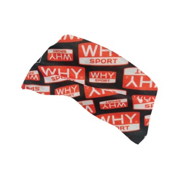 Head Band Unisex WHYsport, fascia sportiva multifunzione running fitness Nero