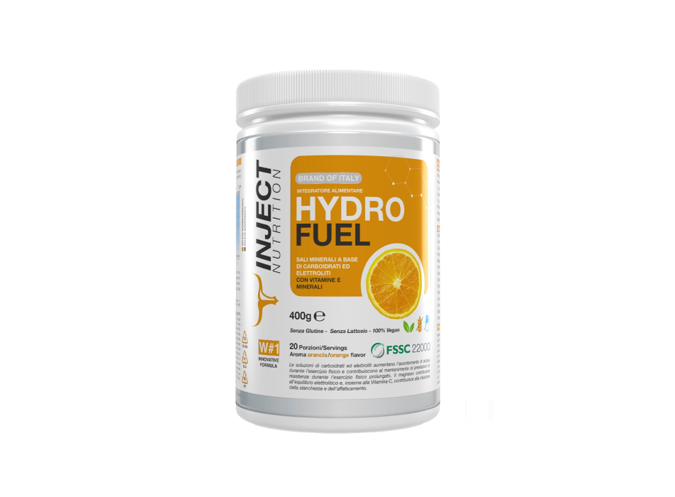 Hydrofuel Inject Nutrition integratore idratazione sali minerali 400g Arancia