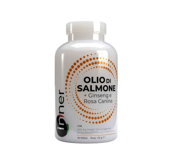 Inner Olio di Salmone Ginseng e Rosa Canina integratore Omega3 vitalità 90 perle