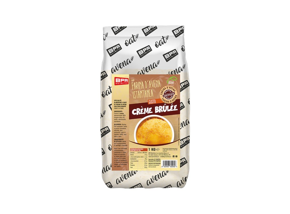 Instant Oatmeal BPR Nutrition farina avena istantanea 1kg Crème Brulée