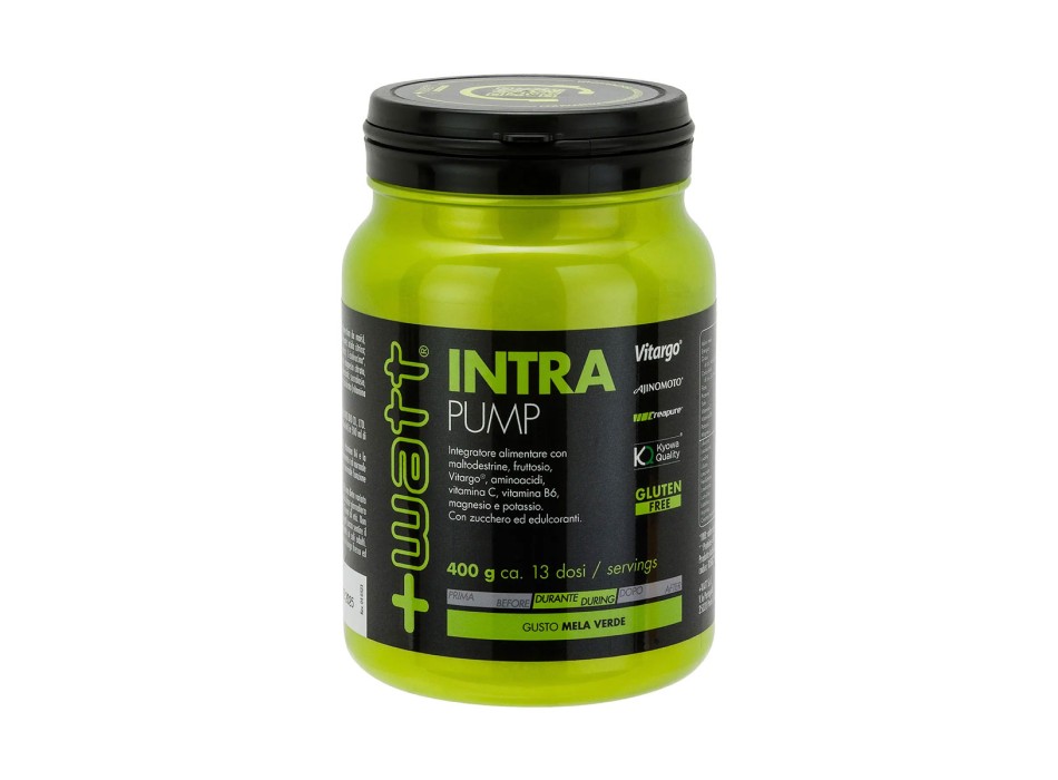 Intra Pump 400gr +Watt intra workout eaa vitargo creatina Mela Verde