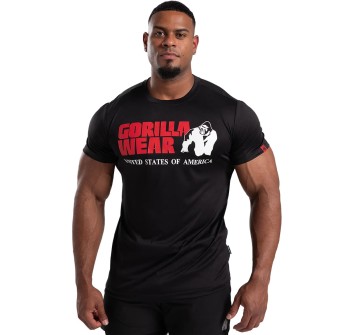 Maglietta da allenamento da uomo Gorilla Wear classica nera in cotone elasticizz