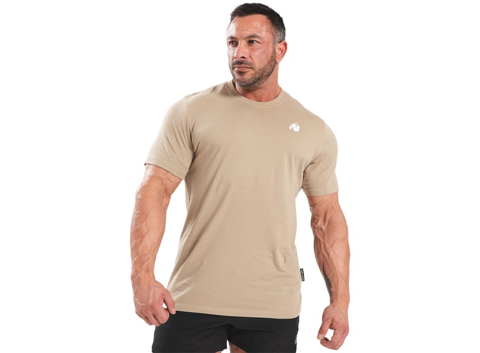 Maglietta tecnica da uomo Gorilla Wear Oregon con inserti antracite beige