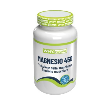 Magnesio 450 Why Nature integratore per stanchezza e funzione muscolare 90 cpr
