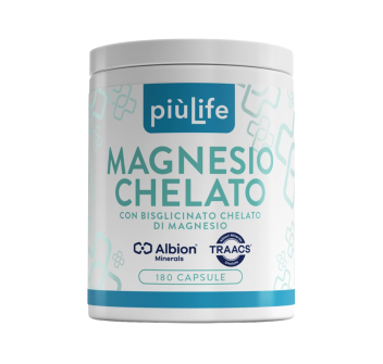 Magnesio Chelato PiùLife integratore bisglicinato contro stanchezza 180 caps