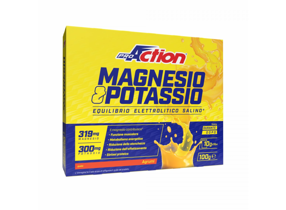 Magnesio e Potassio MG-K Proaction integratore sali minerali elettroliti 10 bust