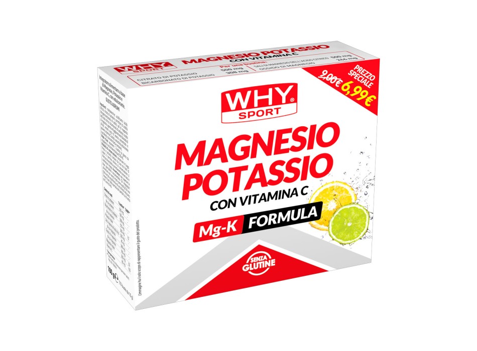 Magnesio e Potassio WHYsport 10 bustine monodose per sportivi Arancia 