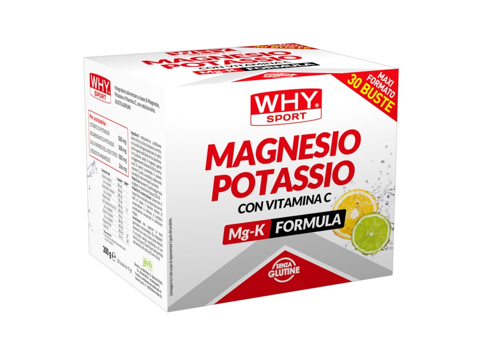 Magnesio e Potassio WHYsport 30 bustine monodose, integratore salino Arancia