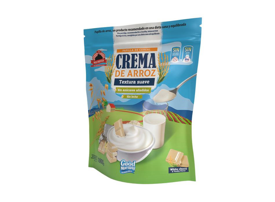 Max Protein Good Morning Crema di Riso Istantanea 1kg Ciocco Bianco Vaniglia
