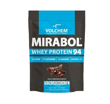 Mirabol Whey Protein 94 Volchem proteine isolate siero latte 500g doppio ciocco