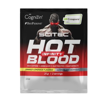Monodose Hot Blood Infinity Scitec Nutrition pre-workout 25g Arancia Limone