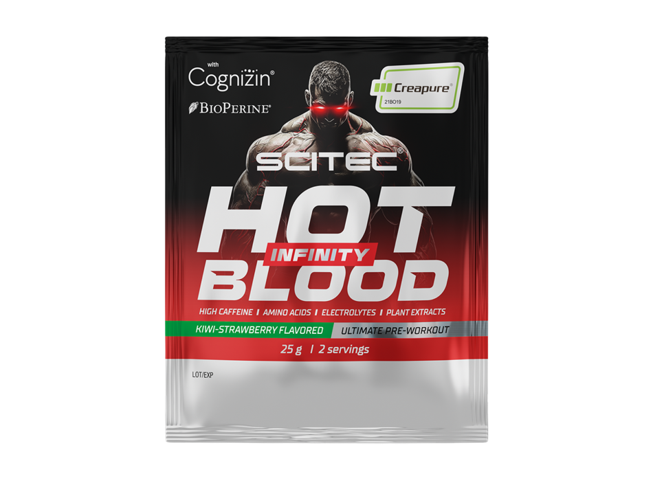 Monodose Hot Blood Infinity Scitec Nutrition pre-workout 25g Kiwi Fragola