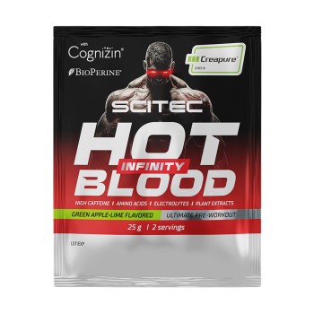 Monodose Hot Blood Infinity Scitec Nutrition pre-workout 25g Mela Verde Lime