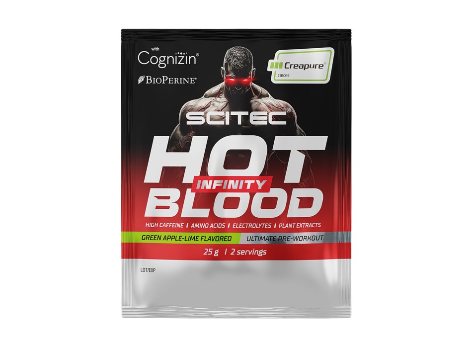 Monodose Hot Blood Infinity Scitec Nutrition pre-workout 25g Mela Verde Lime